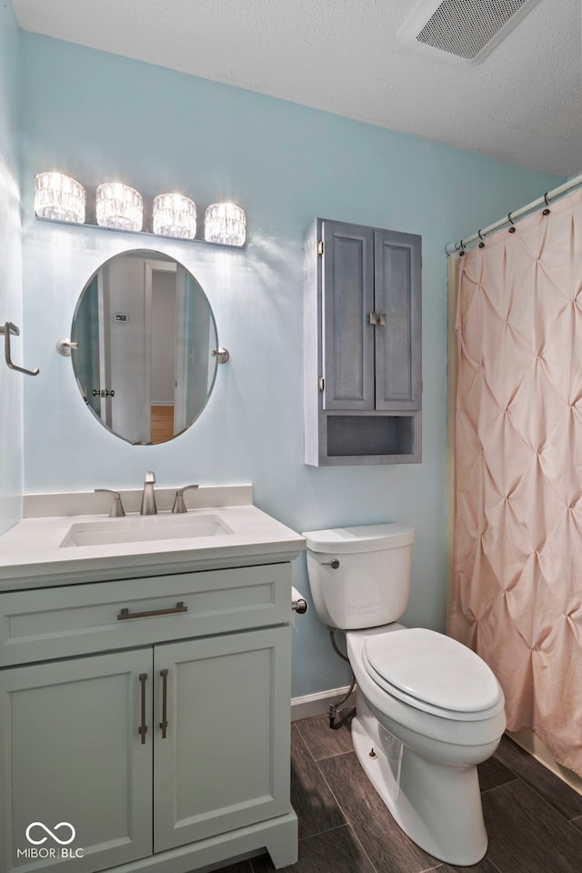 8513 S 575 W, Morgantown, IN 46160 - full bath with vanity, curtained shower, and a textured ceiling