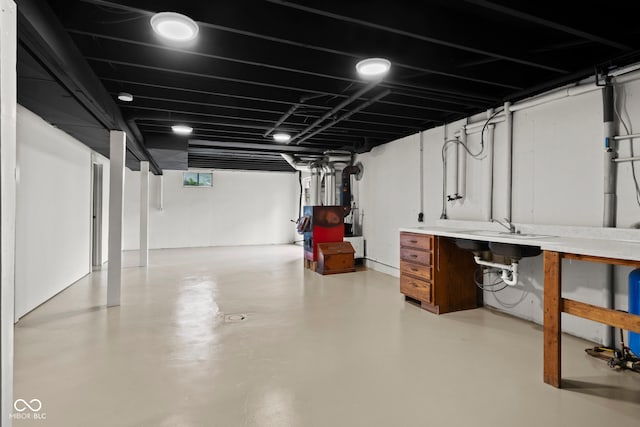 8513 S 575 W, Morgantown, IN 46160 - basement featuring a sink and heating unit