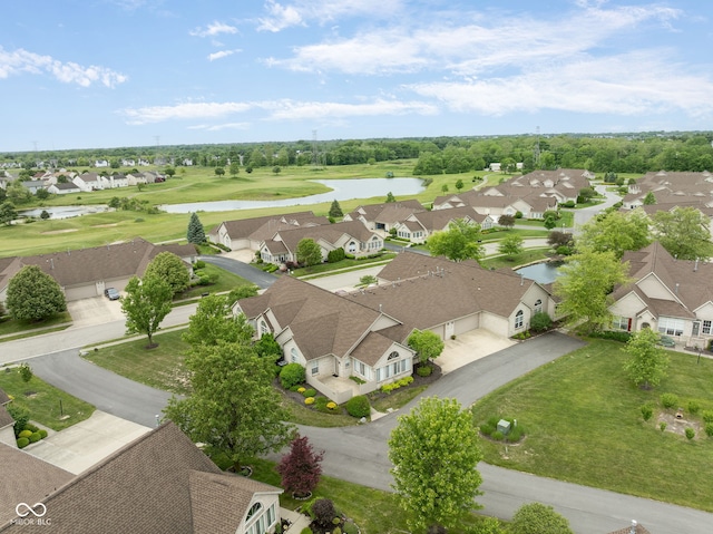 11438 Winding Wood Dr, Indianapolis, IN 46235 - aerial view of residential area featuring a large body of water and a golf course