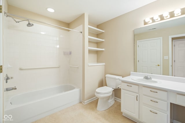 11438 Winding Wood Dr, Indianapolis, IN 46235 - full bath with vanity,  shower combination, toilet, and baseboards