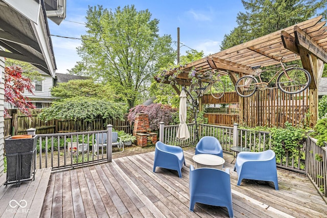 5002 Broadway St, Indianapolis, IN 46205 - wooden deck with a pergola