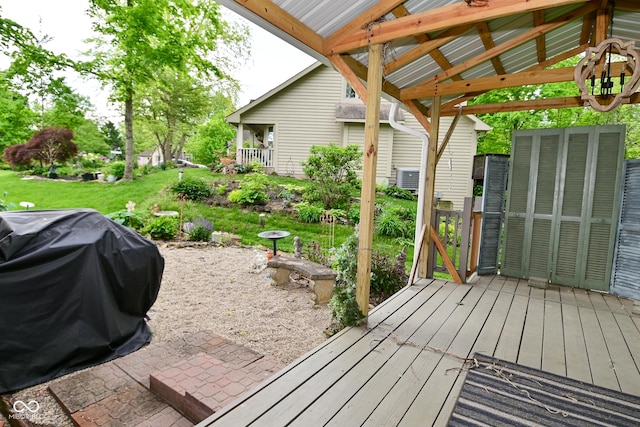 6567 Kings Ct, Avon, IN 46123 - wooden deck featuring grilling area