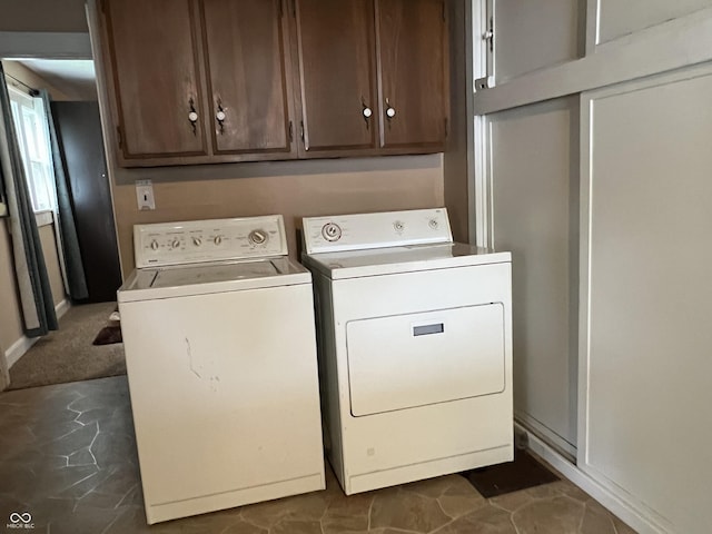 1122 S 21st St, New Castle, IN 47362 - laundry area with washer and dryer, cabinet space, and baseboards