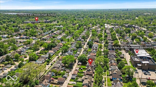 405 N Drexel Ave, Indianapolis, IN 46201 - aerial view of residential area featuring a forest