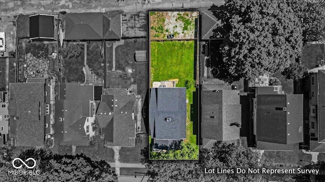 405 N Drexel Ave, Indianapolis, IN 46201 - aerial perspective of suburban area with property parcel outlined