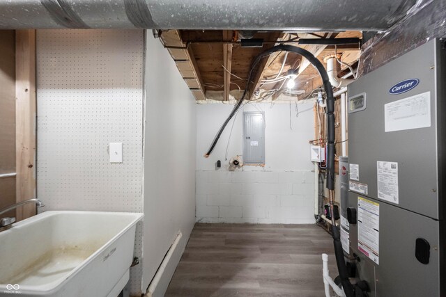 2740 Pawnee Dr, Indianapolis, IN 46229 - utilities featuring heating unit, a sink, and electric panel