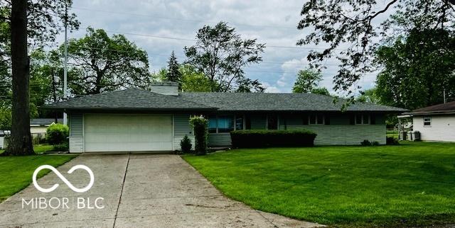 5141 Derome Dr, Fort Wayne, IN 46835 - ranch-style home with a garage, a front yard, and concrete driveway