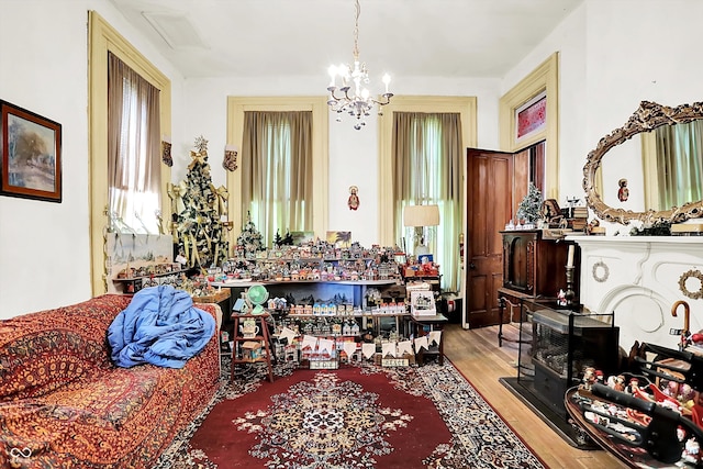 2490 S County Road 60 E, Greensburg, IN 47240 - sitting room featuring a chandelier and wood finished floors