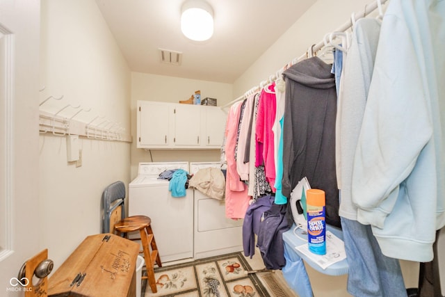 3537 Woodglen Way, Anderson, IN 46011 - clothes washing area with washing machine and clothes dryer and cabinet space