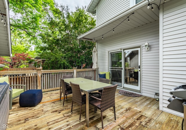4130 N Meridian St, Indianapolis, IN 46208 - wooden terrace featuring outdoor dining space