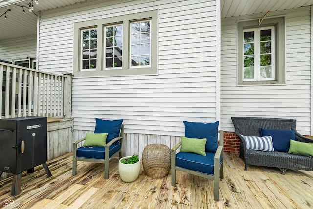 4130 N Meridian St, Indianapolis, IN 46208 - view of patio featuring a wooden deck and an outdoor hangout area