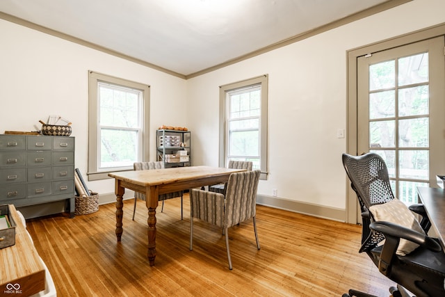 4130 N Meridian St, Indianapolis, IN 46208 - office space with healthy amount of natural light, crown molding, light wood-type flooring, and baseboards