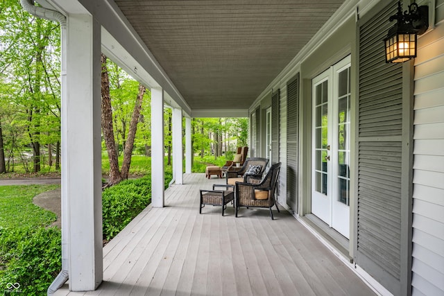 4130 N Meridian St, Indianapolis, IN 46208 - wooden deck with covered porch and french doors