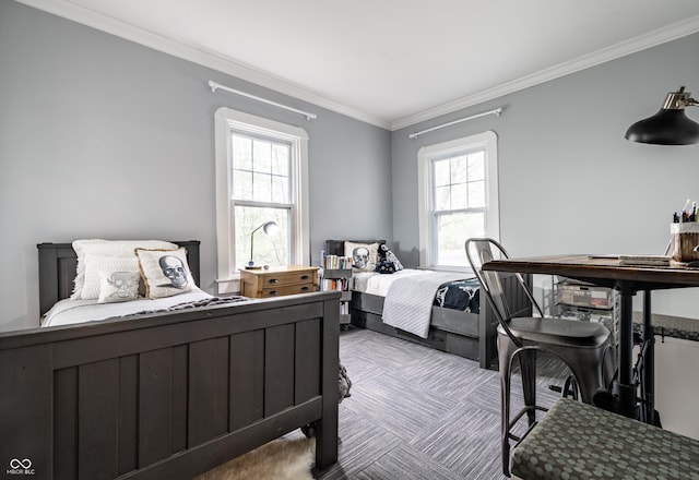 4130 N Meridian St, Indianapolis, IN 46208 - bedroom with multiple windows, crown molding, and carpet