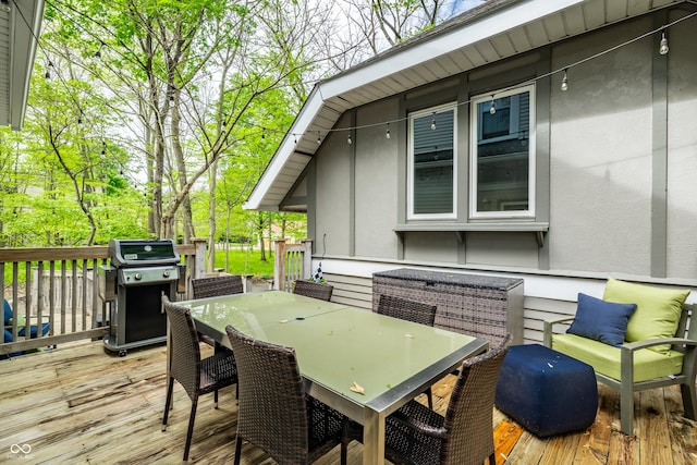 4130 N Meridian St, Indianapolis, IN 46208 - deck featuring a grill and outdoor dining area