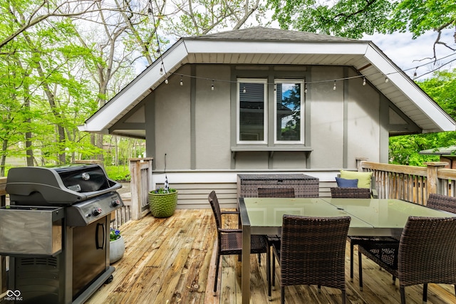 4130 N Meridian St, Indianapolis, IN 46208 - wooden deck with grilling area and outdoor dining area