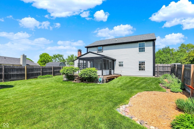 back of house with a sunroom