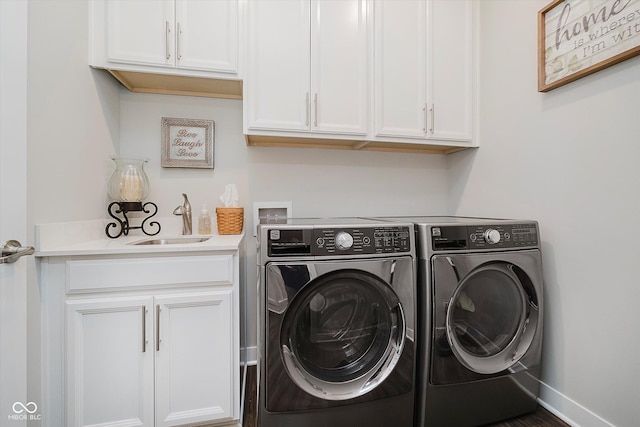 5020 Eldon Dr, Noblesville, IN 46062 - washroom with cabinet space, washer and dryer, and baseboards