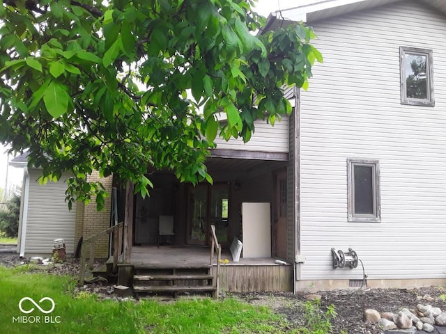 3854 Three Mile Rd, Centerville, IN 47330 - back of house featuring crawl space