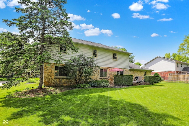 781 Dayton Dr, Carmel, IN 46033 - back of property with stone siding