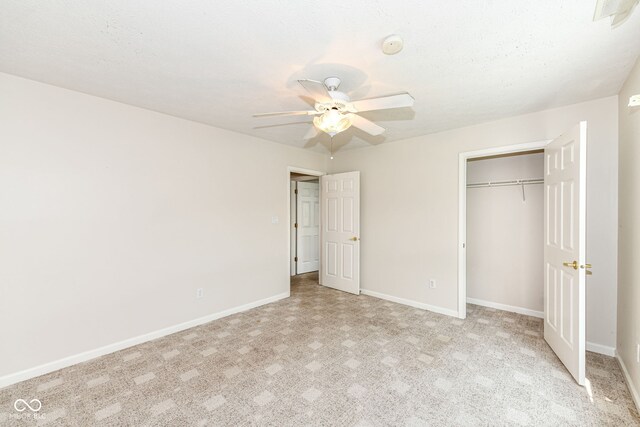 7645 Briarstone Ln, Indianapolis, IN 46227 - unfurnished bedroom with a closet, ceiling fan, and light colored carpet