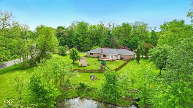 6462 Wings Ct, Brownsburg, IN 46112 - aerial view of property and surrounding area with a heavily wooded area