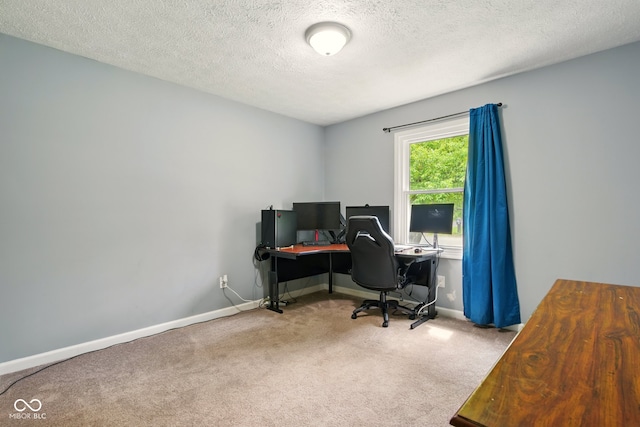 6462 Wings Ct, Brownsburg, IN 46112 - home office featuring carpet, baseboards, and a textured ceiling