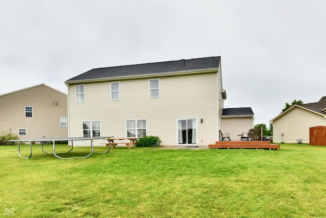7604 Cloudy Ct, Camby, IN 46113 - back of property featuring a lawn and a deck