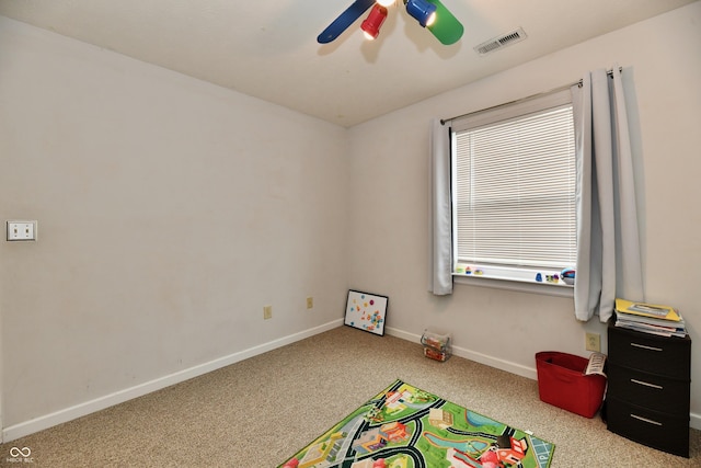 7604 Cloudy Ct, Camby, IN 46113 - game room with carpet floors, ceiling fan, and baseboards