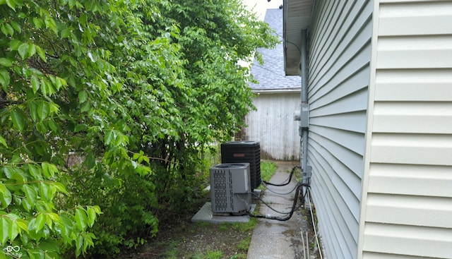 view of home's exterior featuring central air condition unit