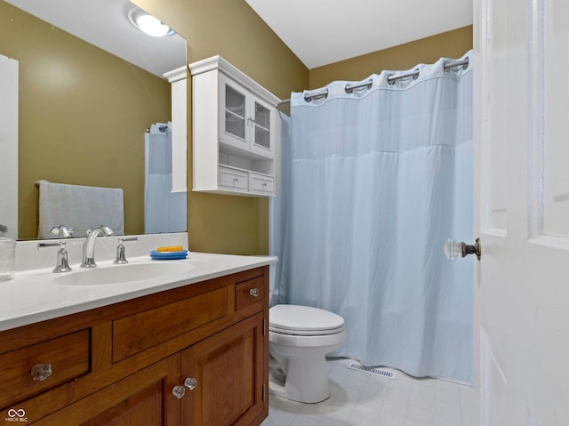 19702 Centennial Rd, Sheridan, IN 46069 - bathroom with vanity, tile patterned flooring, and curtained shower