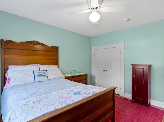 19702 Centennial Rd, Sheridan, IN 46069 - carpeted bedroom with a closet and a ceiling fan