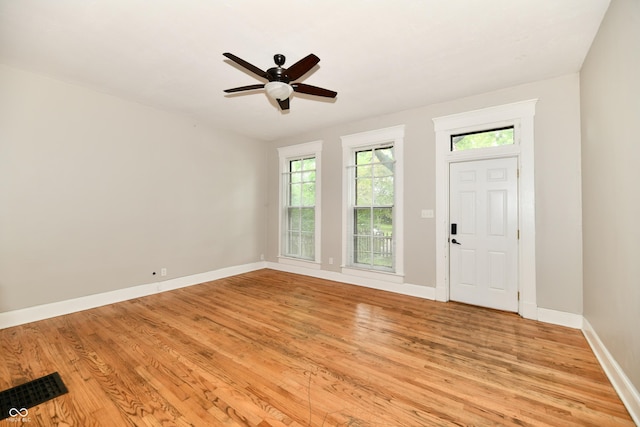 631 Prospect St, Indianapolis, IN 46203 - foyer with plenty of natural light, light wood-style floors, and a ceiling fan