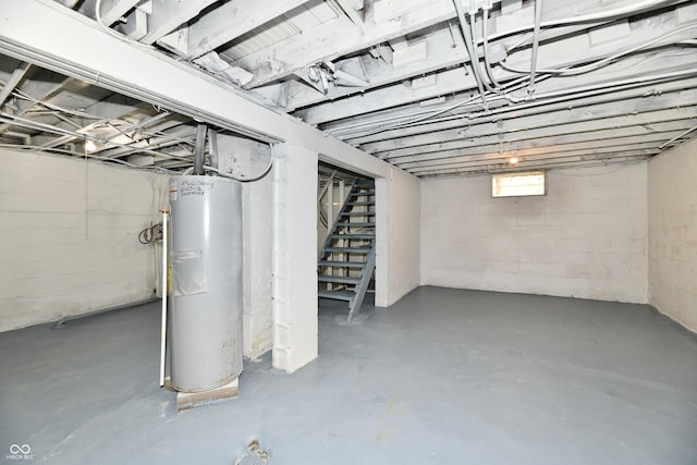 2966 N Olney St, Indianapolis, IN 46218 - below grade area with water heater and stairs