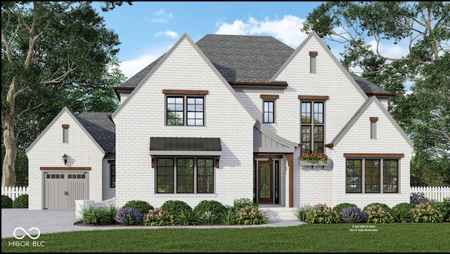 1713 Deer Creek Way, Columbus, IN 47201 - view of front of house featuring roof with shingles, an attached garage, driveway, and brick siding