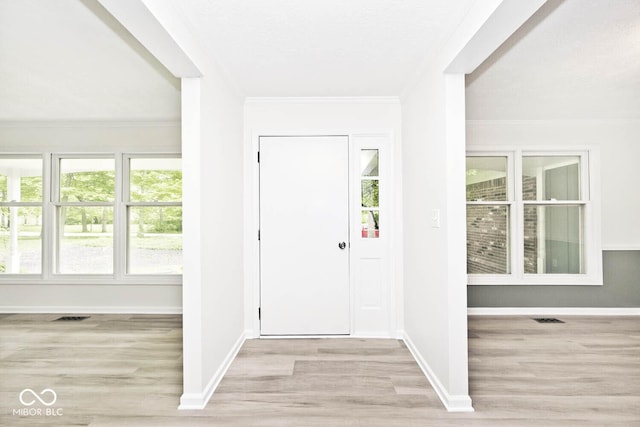 19446 Ethan Allen Ln, Westfield, IN 46074 - entrance foyer with wood finished floors, plenty of natural light, baseboards, and crown molding