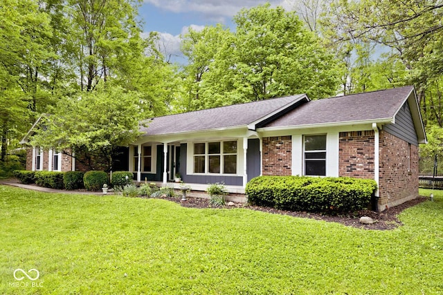 19446 Ethan Allen Ln, Westfield, IN 46074 - ranch-style house featuring a front lawn, brick siding, and a shingled roof
