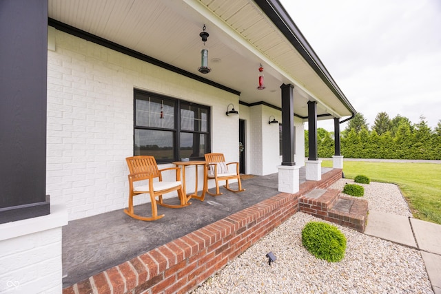 view of patio / terrace featuring covered porch