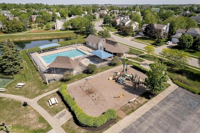 14130 Autumn Woods Dr, Carmel, IN 46074 - aerial view of a pool area and a large body of water