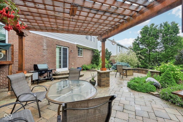 9311 Windrift Way, Zionsville, IN 46077 - view of patio / terrace featuring outdoor dining area and a pergola