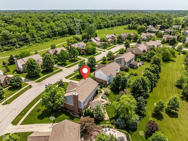 9311 Windrift Way, Zionsville, IN 46077 - aerial view of residential area featuring a forest