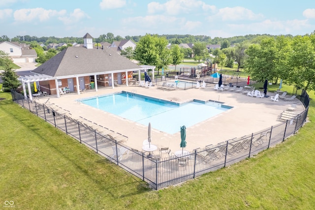 9311 Windrift Way, Zionsville, IN 46077 - community pool featuring a pergola and a patio area
