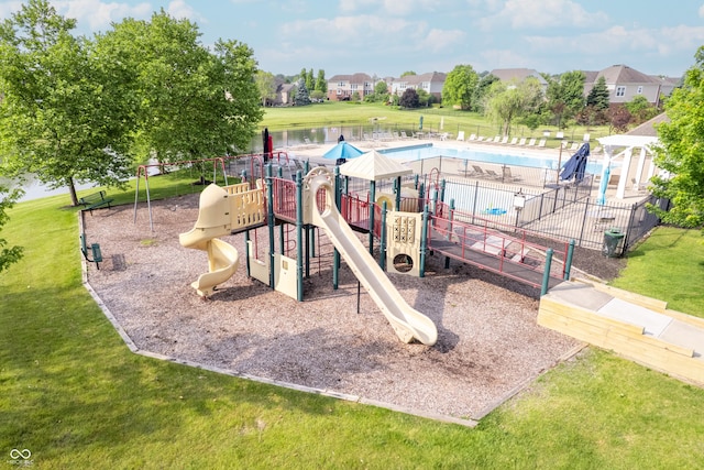 9311 Windrift Way, Zionsville, IN 46077 - community jungle gym with a community pool and a residential view