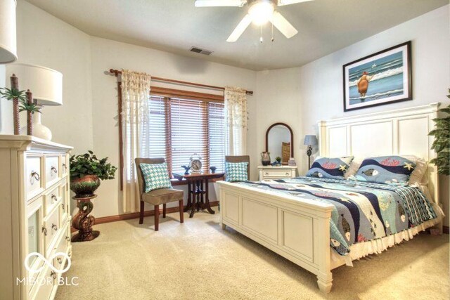 125 Ems B20C Ln, Pierceton, IN 46562 - bedroom with light colored carpet, baseboards, and ceiling fan
