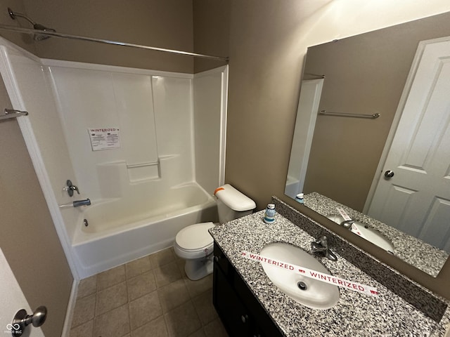 14462 Brook Meadow Dr, Mccordsville, IN 46055 - full bathroom with toilet, tile patterned flooring, shower / tub combination, and vanity
