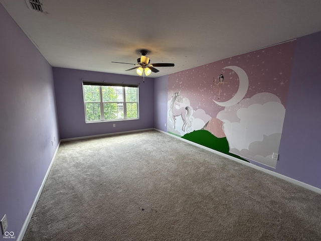 14462 Brook Meadow Dr, Mccordsville, IN 46055 - unfurnished room with carpet floors, baseboards, and a ceiling fan