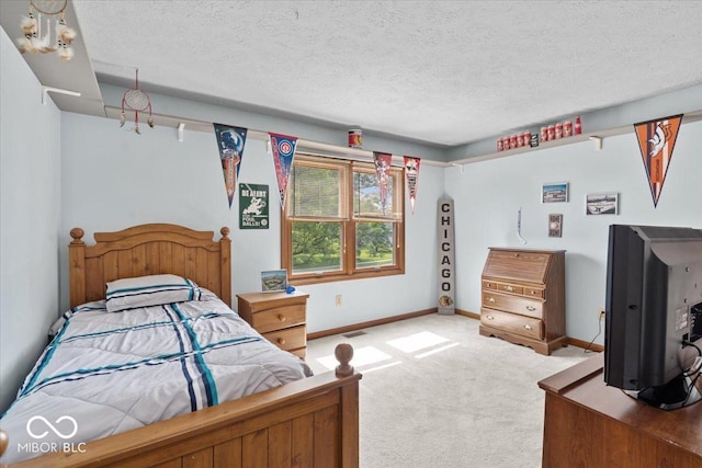 14814 Beacon Blvd, Carmel, IN 46032 - carpeted bedroom featuring baseboards and a textured ceiling