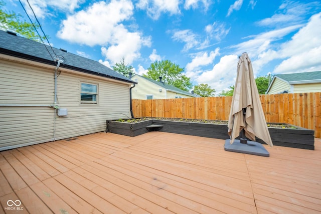 433 N 15th Ave, Beech Grove, IN 46107 - wooden deck with a fenced backyard
