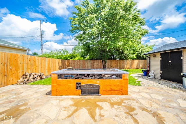 433 N 15th Ave, Beech Grove, IN 46107 - view of patio / terrace featuring a fenced backyard and an outdoor structure