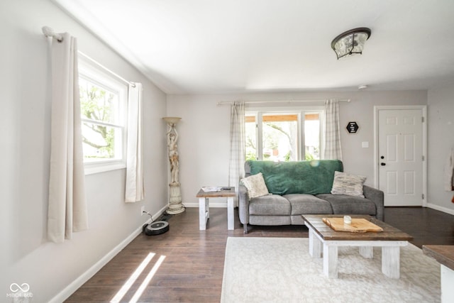 433 N 15th Ave, Beech Grove, IN 46107 - living room with plenty of natural light, dark wood-style flooring, and baseboards